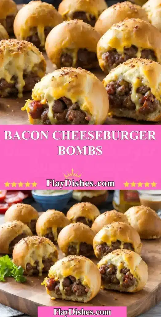 Delicious Bacon Cheeseburger Bombs ready to be served
