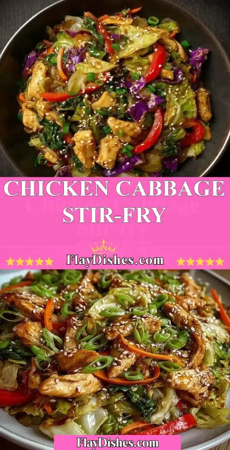 Delicious Chicken Cabbage Stir-Fry served in a bowl with vibrant vegetables.