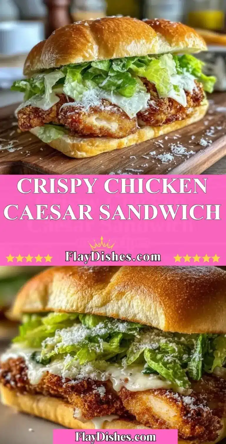 Crispy Chicken Caesar Sandwich with fresh ingredients and creamy dressing