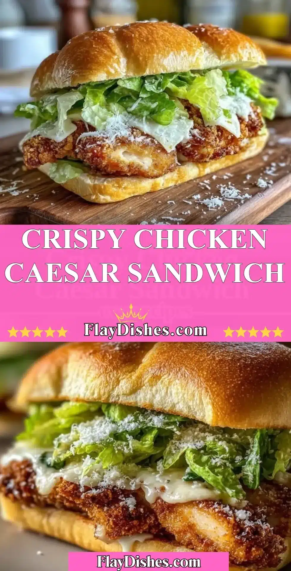 Crispy Chicken Caesar Sandwich 2 Crispy Chicken Caesar Sandwich with fresh ingredients and creamy dressing