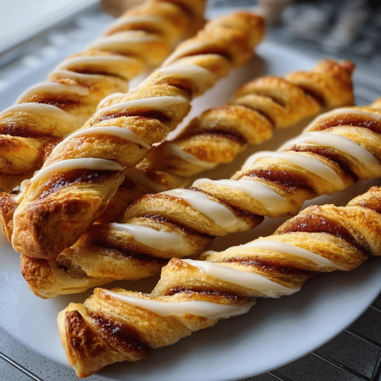 Puff Pastry Cinnamon Twists 9 Delicious puff pastry cinnamon twists on a plate