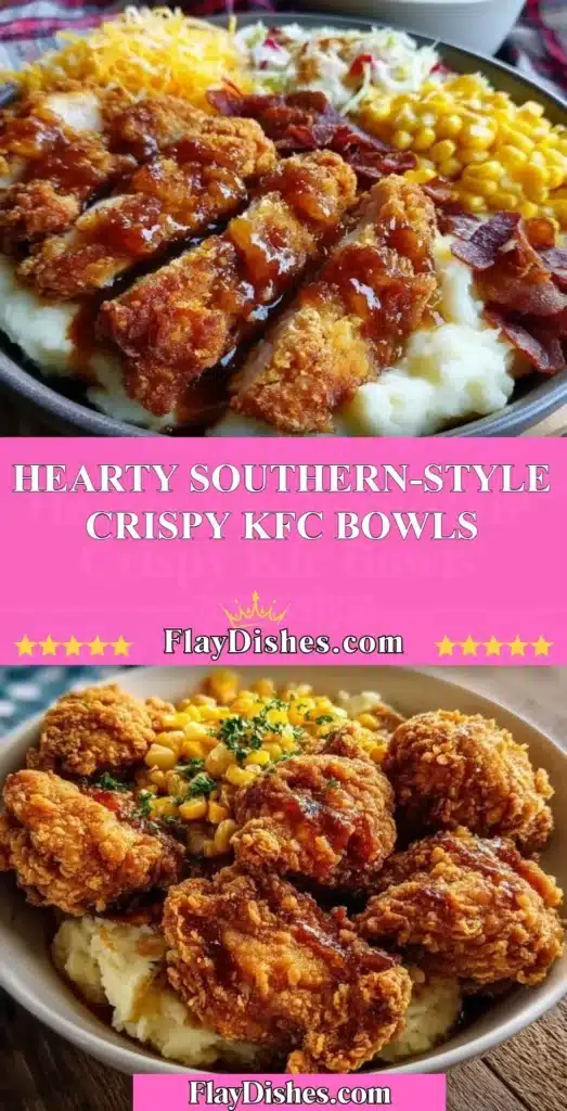 Delicious crispy KFC bowls with Southern-style ingredients and flavors