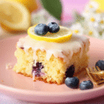Lemon Blueberry Sheet Cake 3 Delicious Lemon Blueberry Sheet Cake topped with fresh blueberries and lemon zest