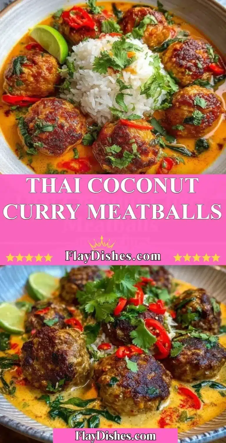 Thai Coconut Curry Meatballs 8 Thai Coconut Curry Meatballs served in a creamy coconut sauce with herbs.