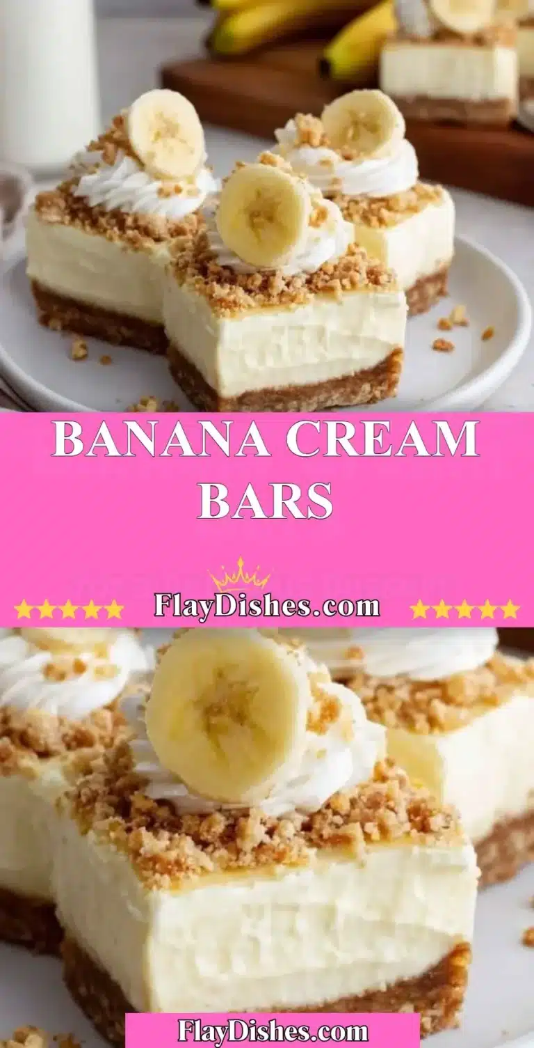 Banana Cream Bars 9 Delicious homemade Banana Cream Bars topped with fresh banana slices