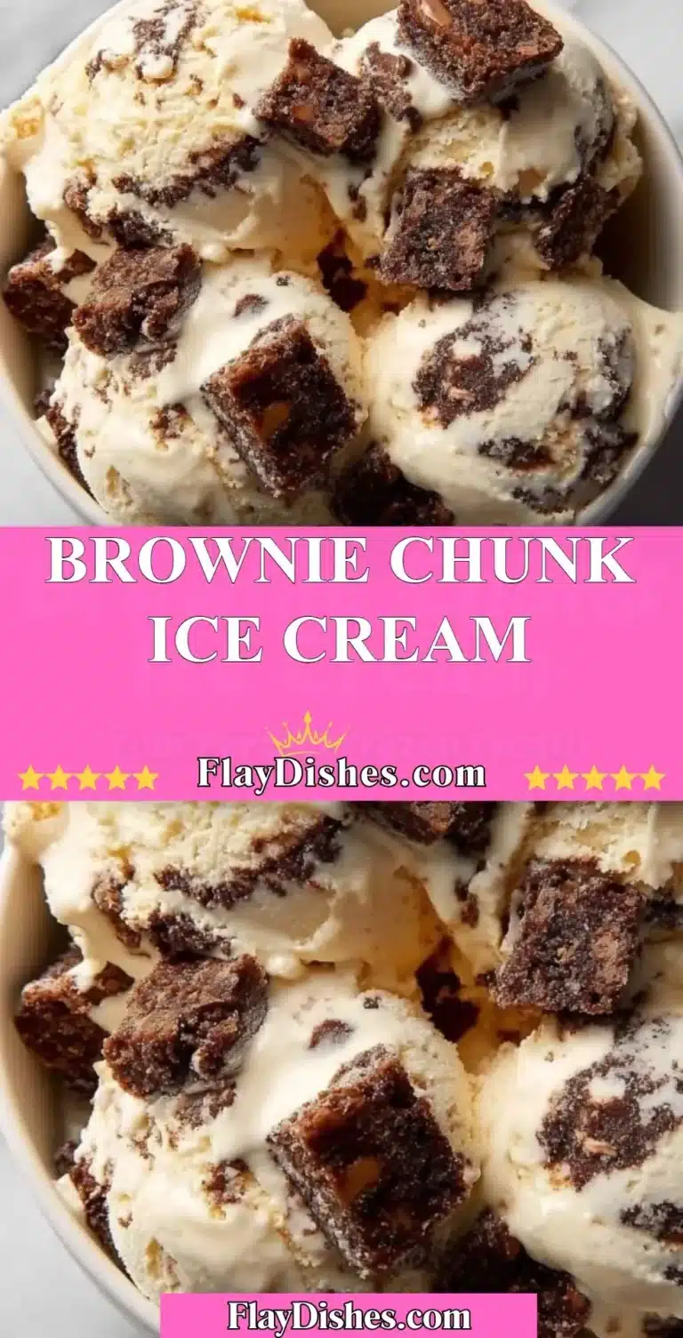 Brownie Chunk Ice Cream 4 A scoop of Brownie Chunk Ice Cream with rich brownie pieces and a creamy texture.
