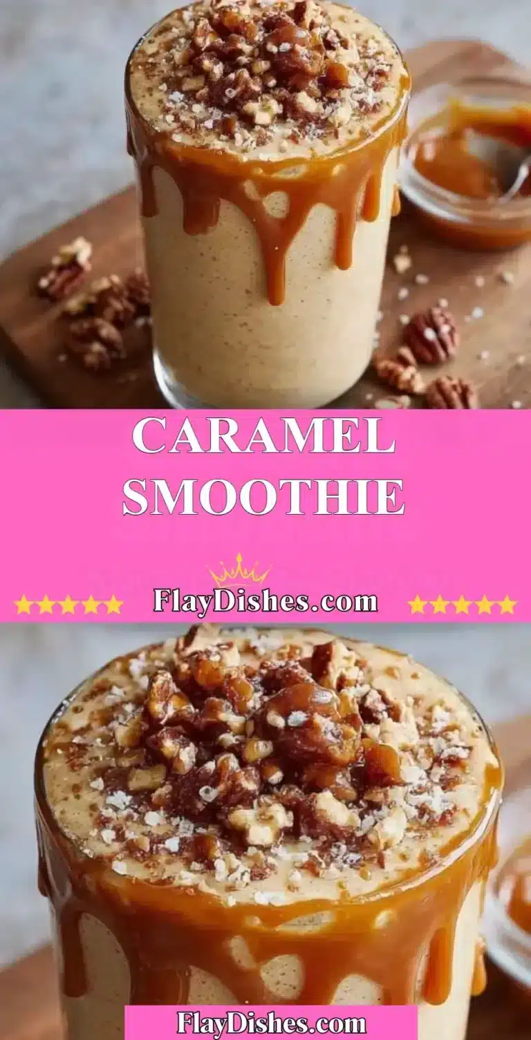 Caramel Smoothie 6 Delicious Caramel Smoothie in a glass with a whipped cream topping