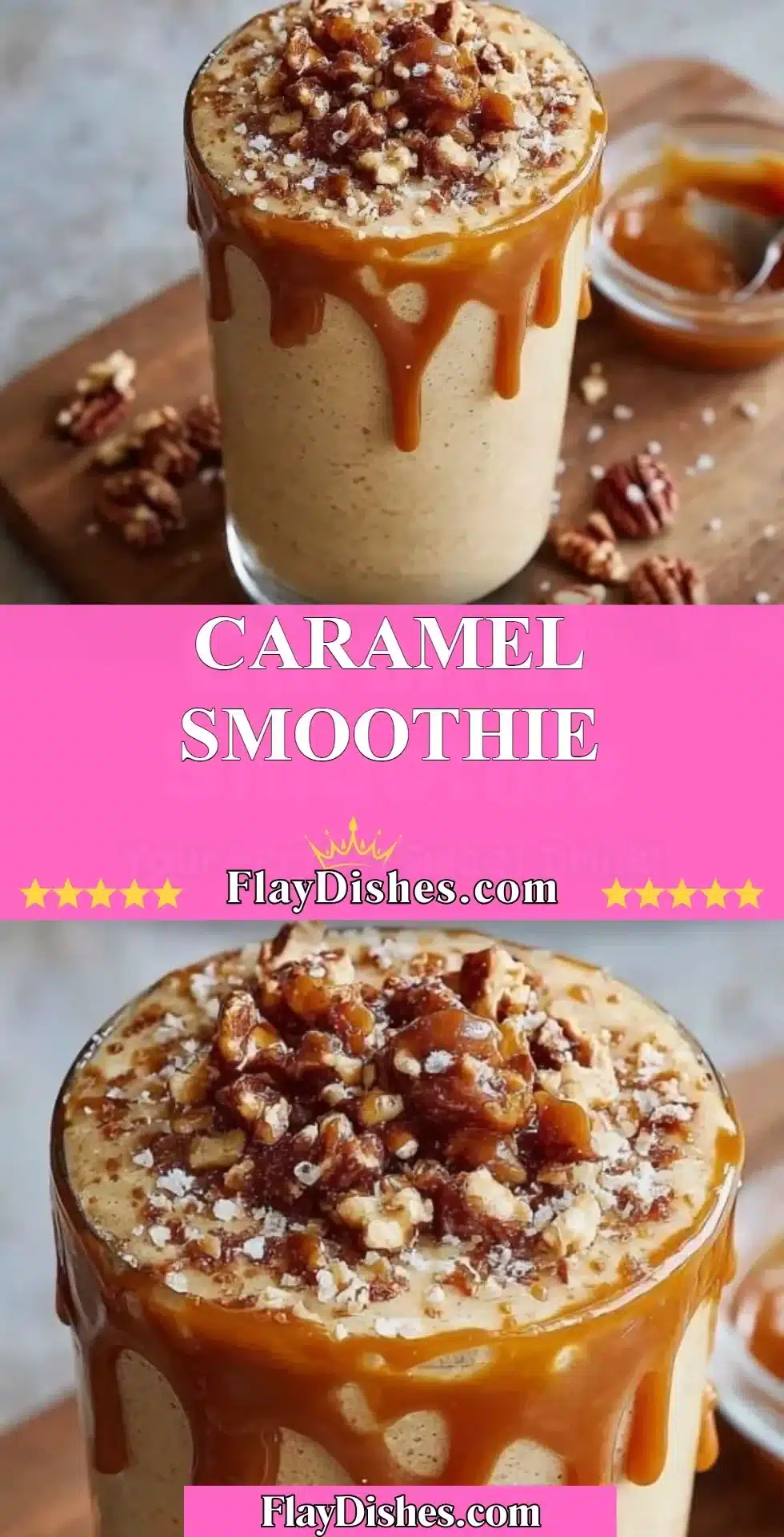 Caramel Smoothie 2 Delicious Caramel Smoothie in a glass with a whipped cream topping