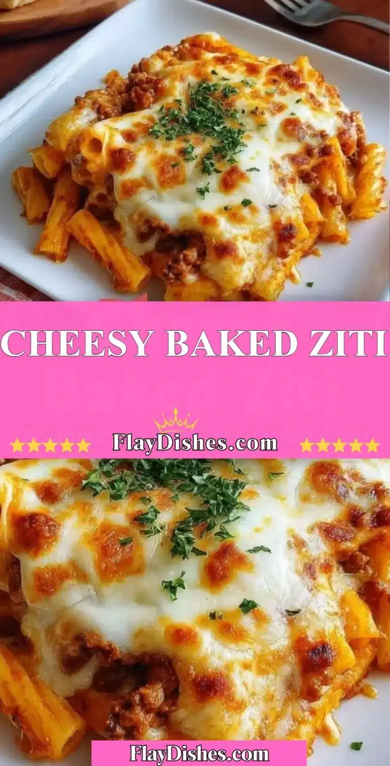 Cheesy Baked Ziti 8 Delicious cheesy baked ziti fresh out of the oven, topped with melted cheese
