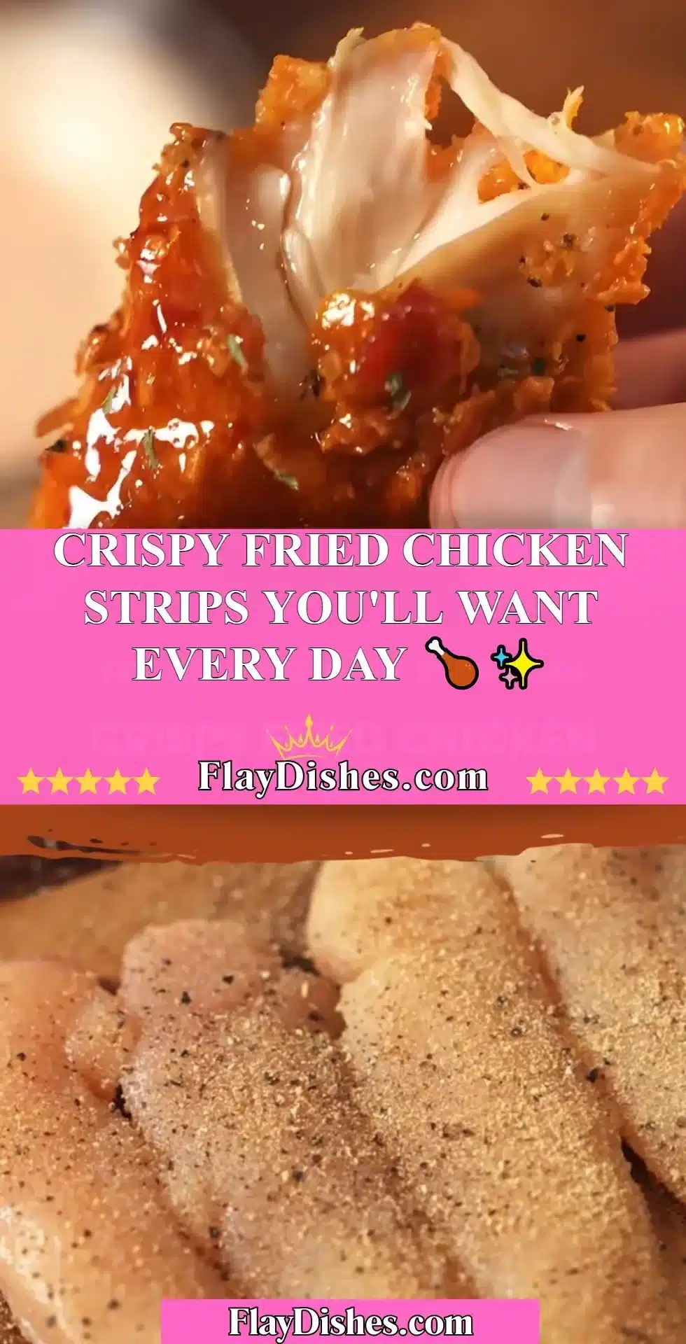 Crispy fried chicken strips served on a plate with dipping sauce