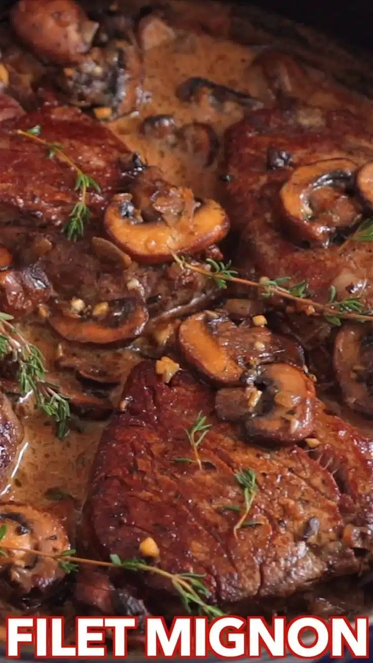 Filet Mignon in Creamy Sauce 9 Delicious Filet Mignon in creamy sauce served with elegant sides