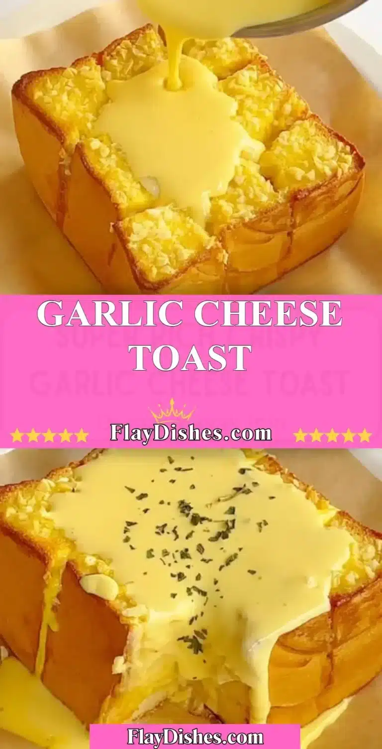 Delicious Garlic Cheese Toast served on a wooden table