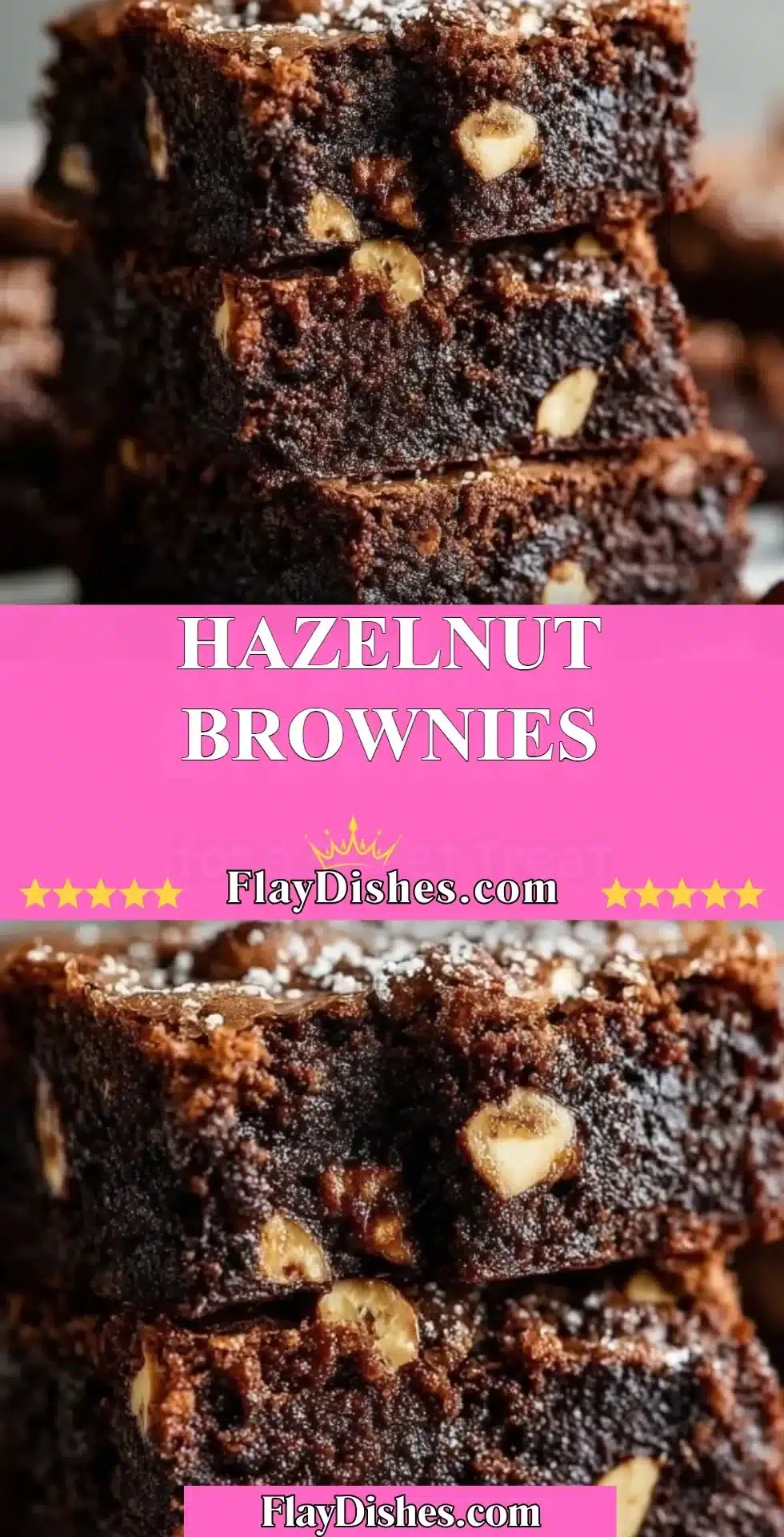 Hazelnut Brownies 2 Delicious homemade hazelnut brownies with chocolate and nuts