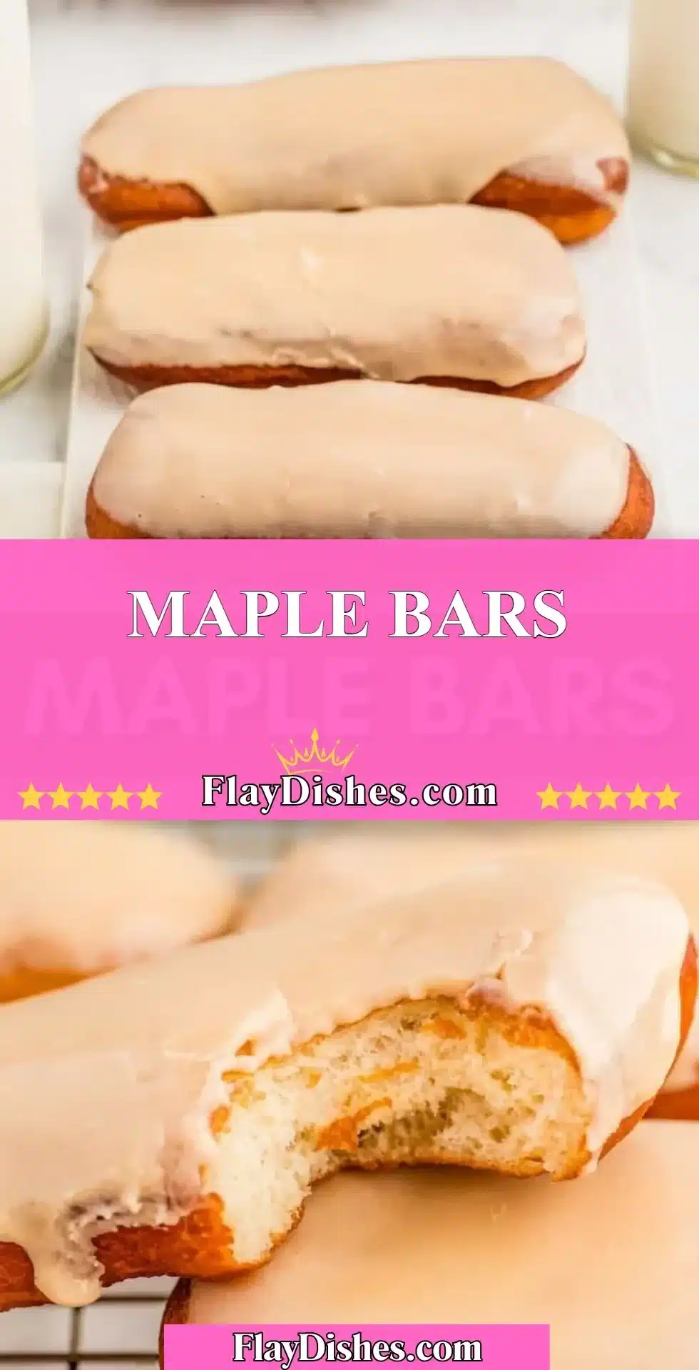 Delicious homemade maple bars topped with creamy maple glaze