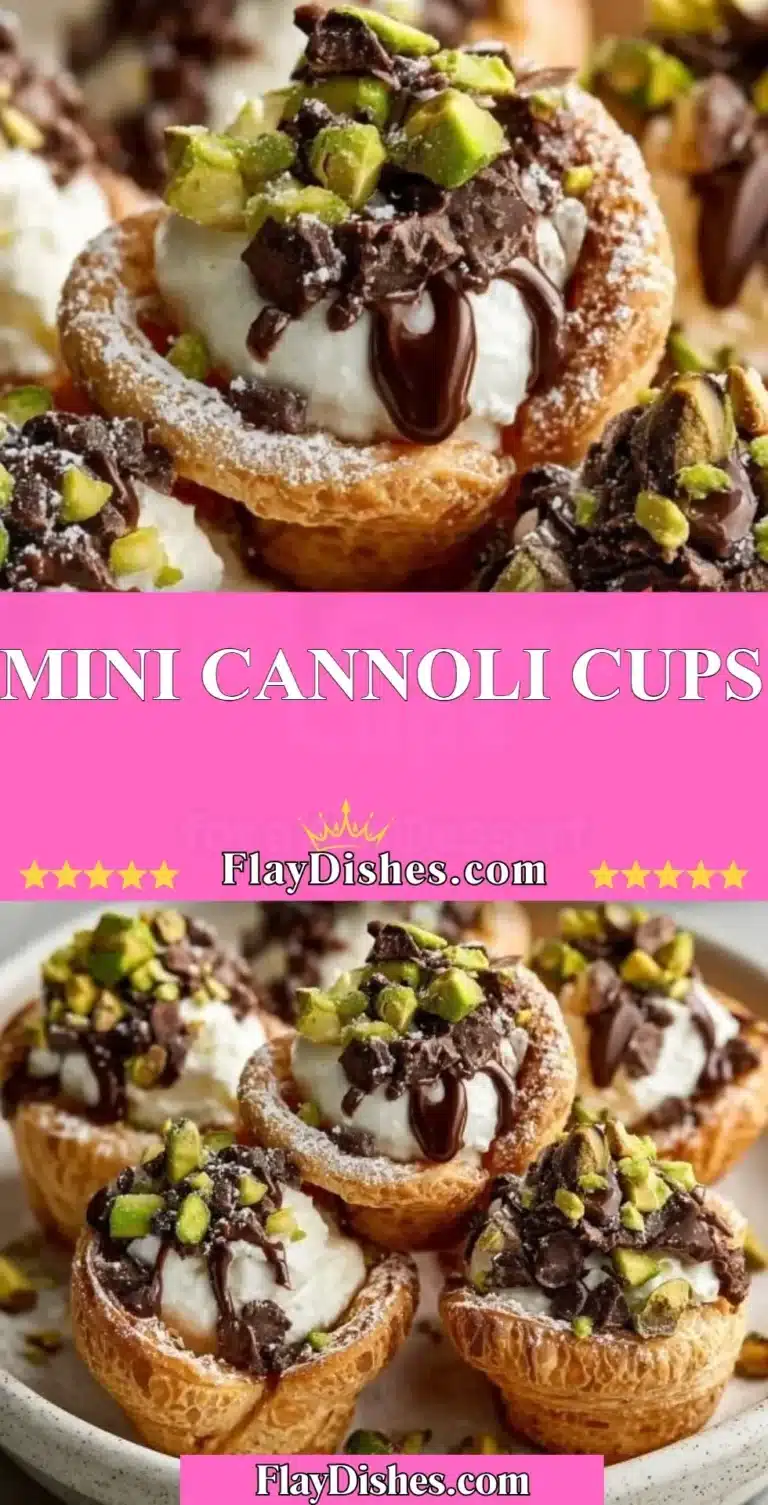 Mini Cannoli Cups 6 Delicious mini cannoli cups filled with creamy ricotta and chocolate chips.