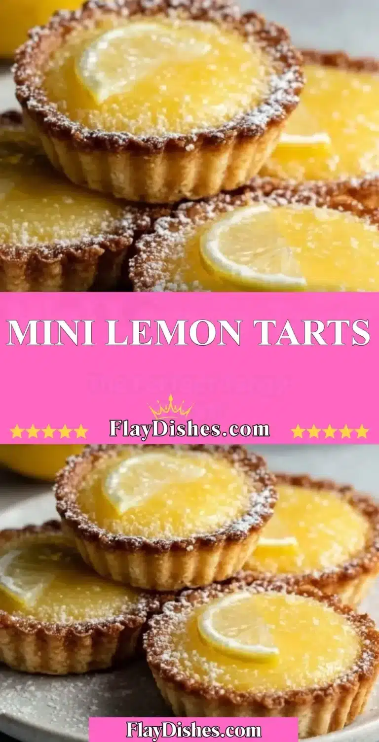 Mini lemon tarts on a plate, showcasing their vibrant yellow filling and pastry crust