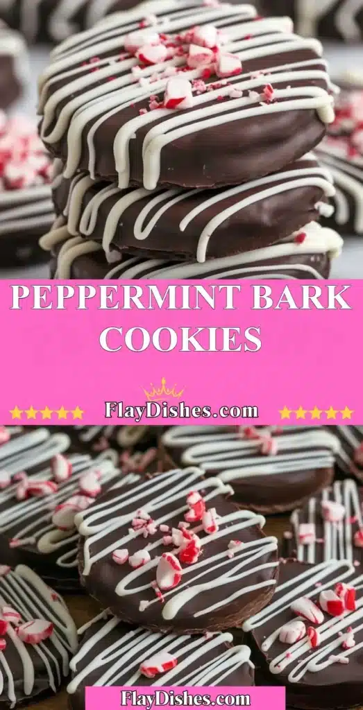 Delicious homemade Peppermint Bark Cookies with chocolate and crushed candy canes.
