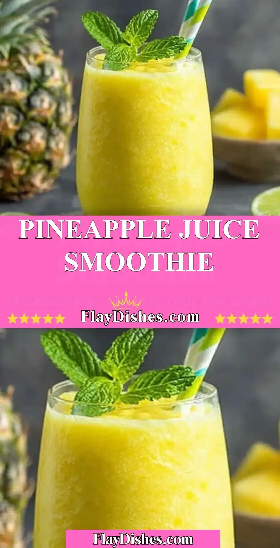 Pineapple Juice Smoothie 2 Delicious pineapple juice smoothie with fresh fruits and ice