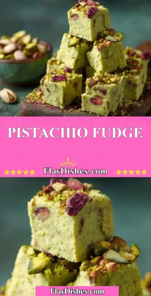 Delicious homemade pistachio fudge with nuts and cream