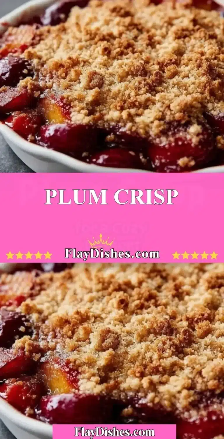 Plum Crisp 4 Homemade plum crisp dessert with a crunchy topping and fresh plums