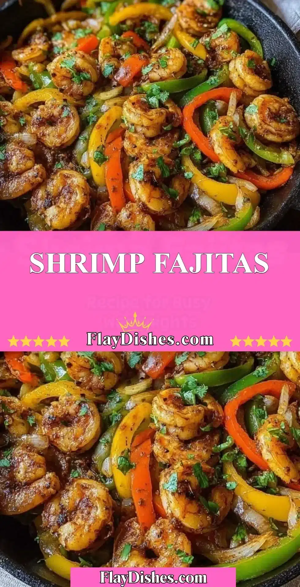 Shrimp Fajitas 14 Colorful shrimp fajitas served with bell peppers and onions in a tortilla
