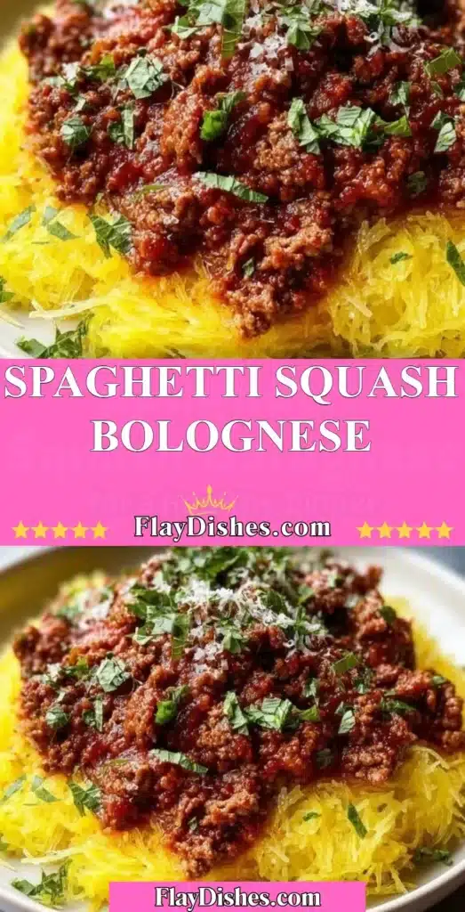 Plate of Spaghetti Squash Bolognese with fresh herbs and cheese