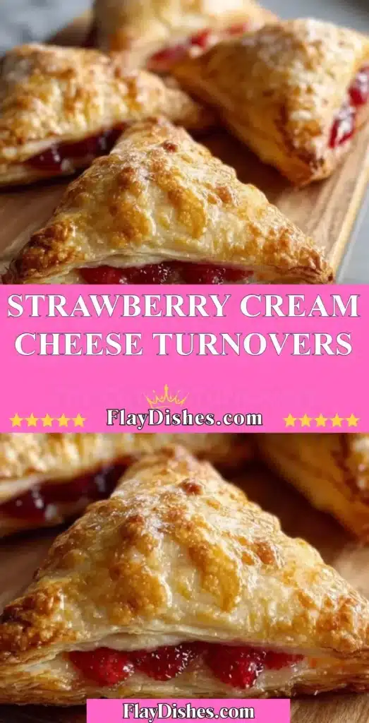 Freshly baked strawberry cream cheese turnovers on a plate