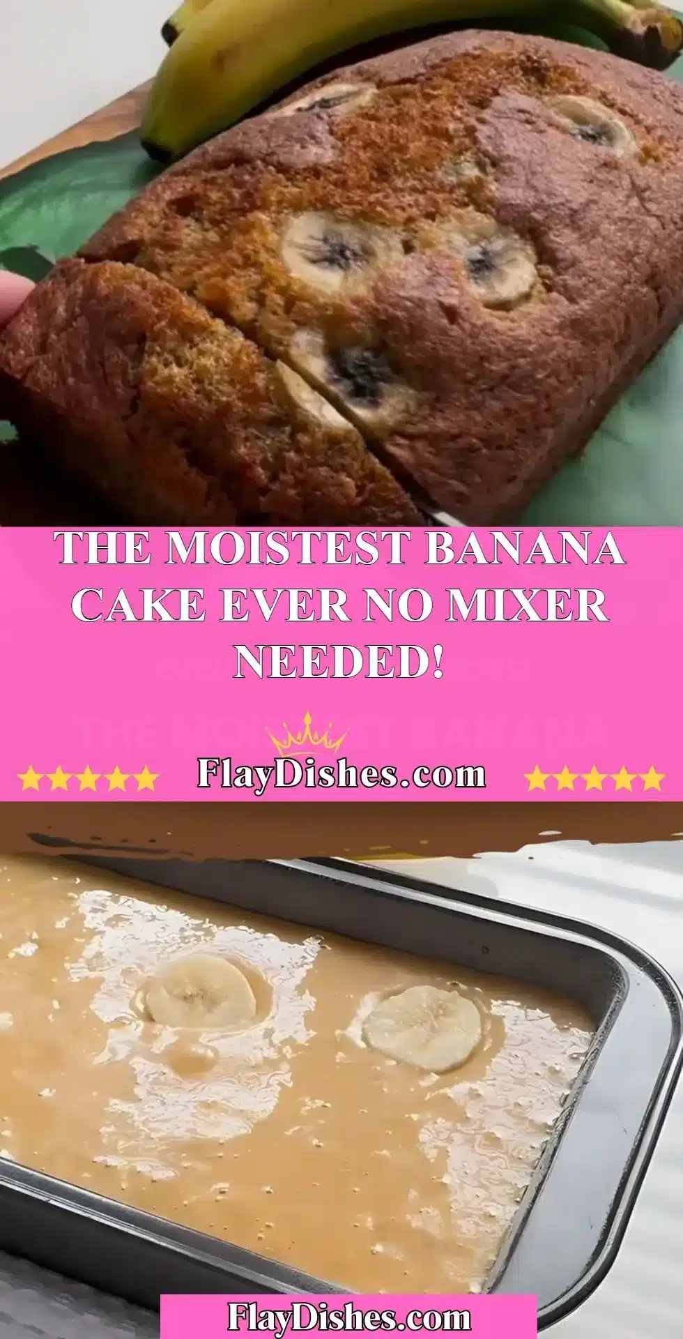 Moist banana cake without mixer, a delicious easy dessert recipe