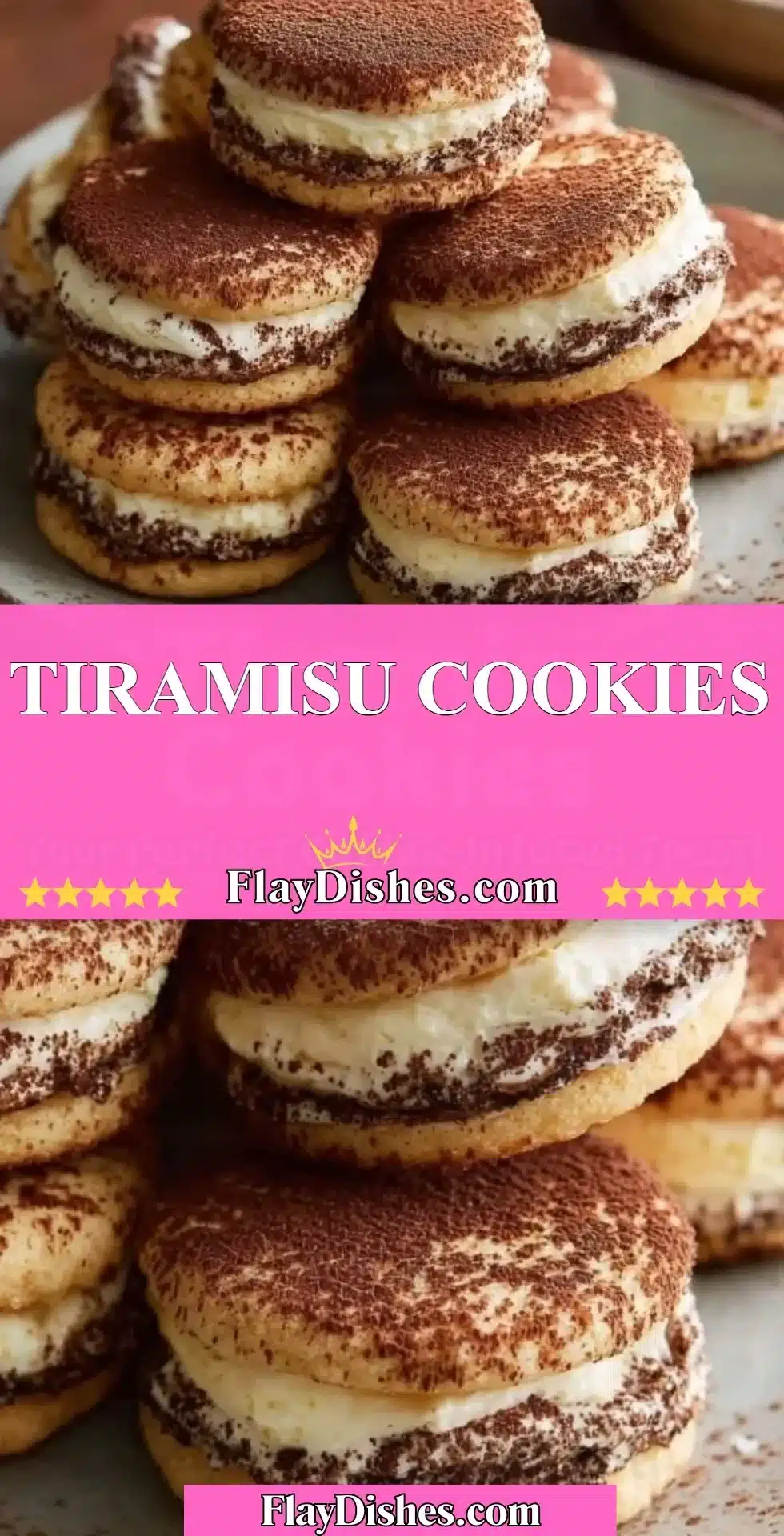Delicious tiramisu cookies with coffee and mascarpone flavors