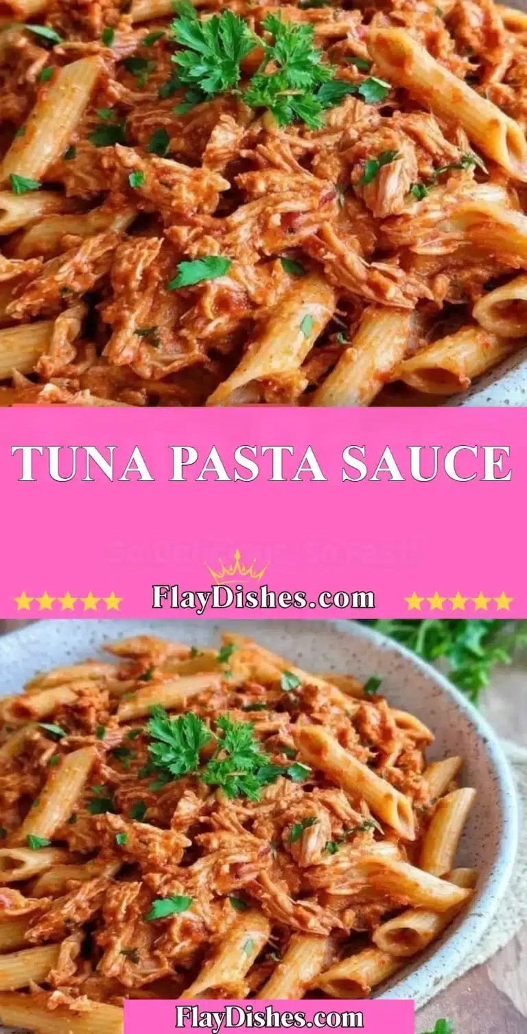 Tuna Pasta Sauce 8 Delicious tuna pasta dish topped with savory tuna pasta sauce