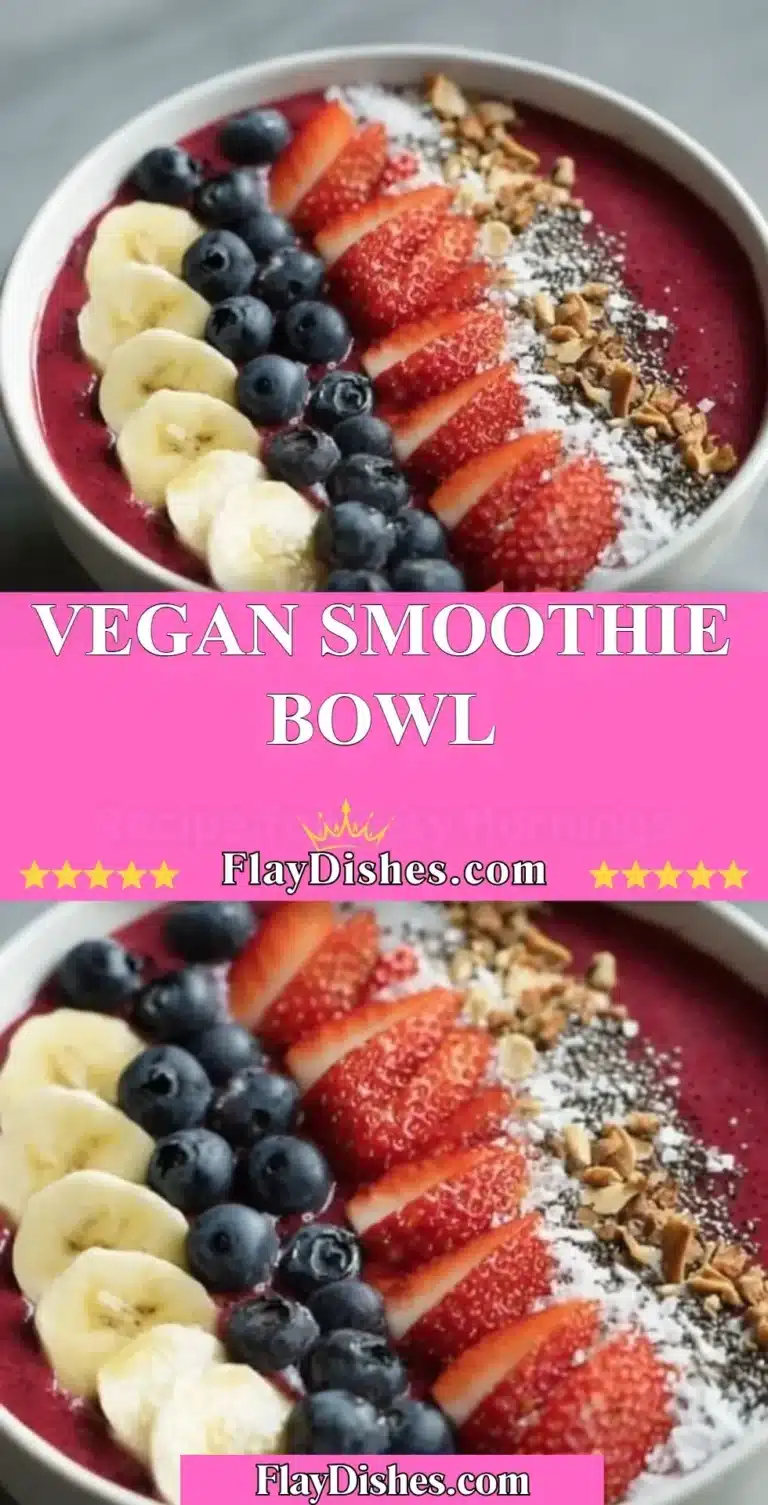 Vegan Smoothie Bowl 4 Colorful Vegan Smoothie Bowl topped with fresh fruits and seeds