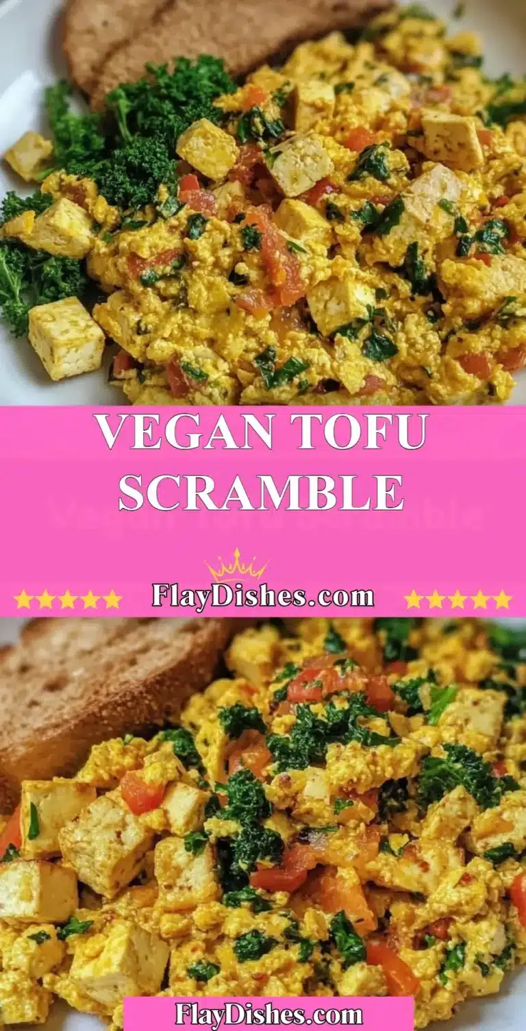Vegan tofu scramble served in a bowl with herbs and spices.
