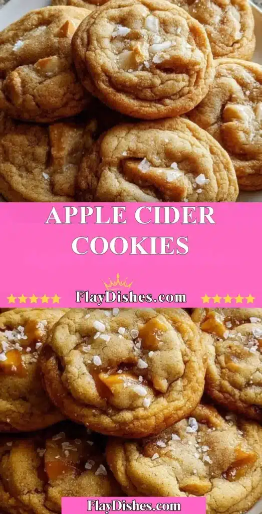Freshly baked apple cider cookies on a wooden table
