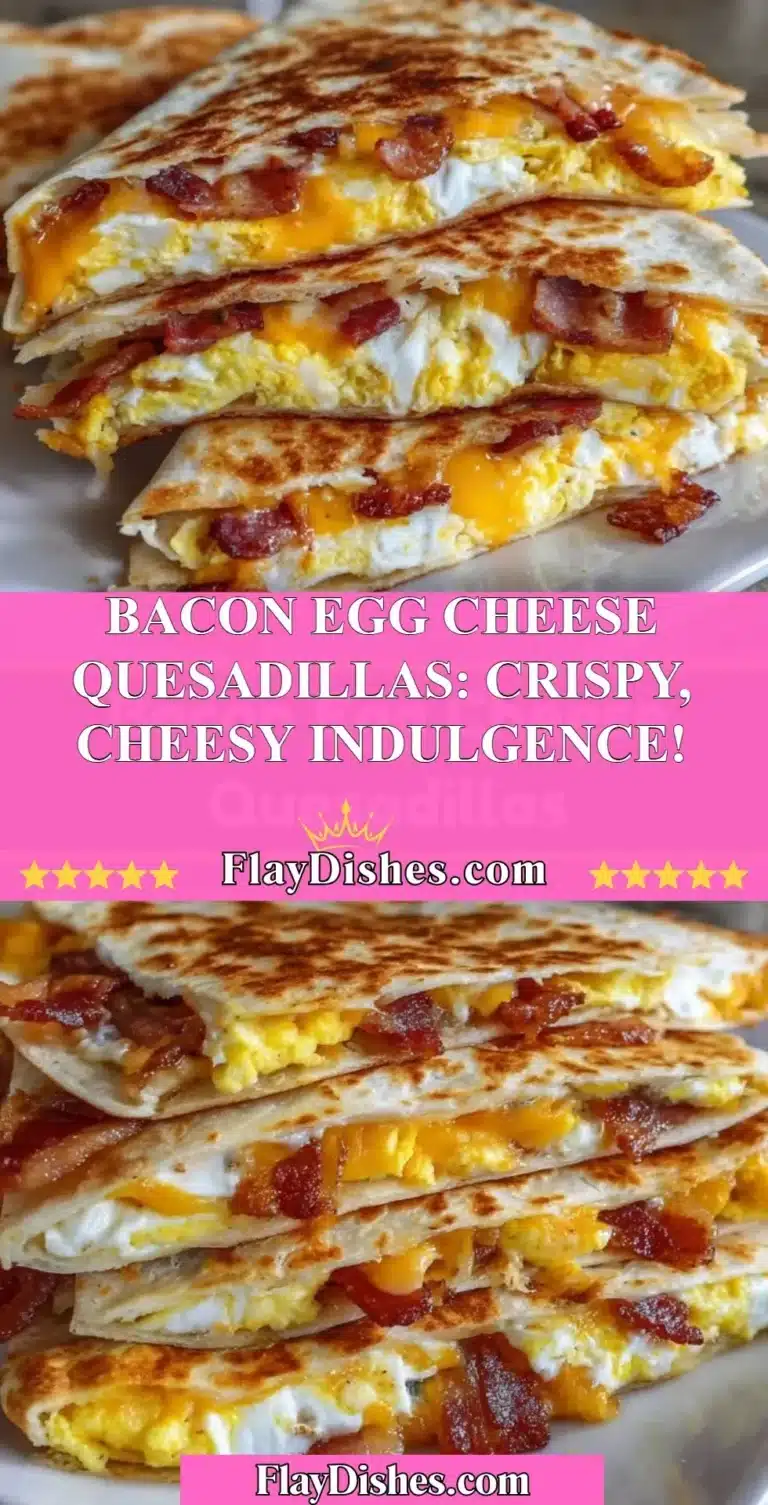 Crispy bacon egg cheese quesadillas on a plate ready to eat