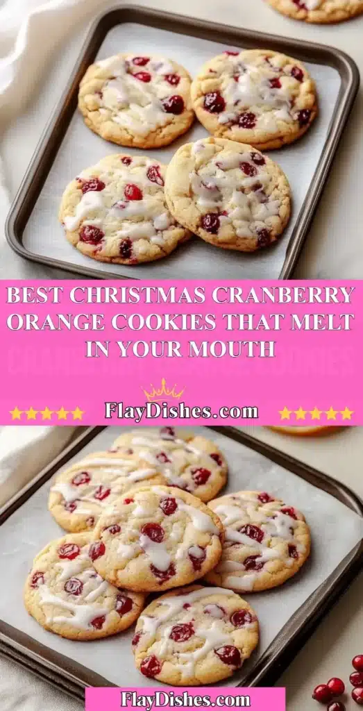 Delicious cranberry orange cookies with festive decorations for Christmas