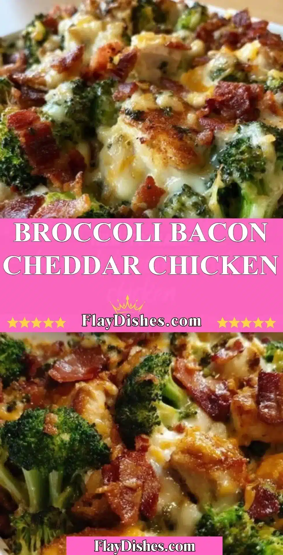 Delicious Broccoli Bacon Cheddar Chicken recipe with cheese and bacon