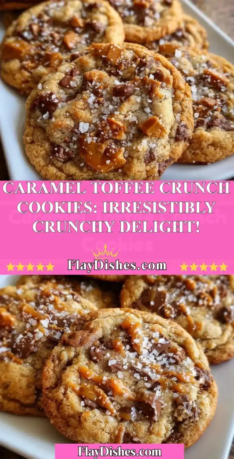 Delicious Caramel Toffee Crunch Cookies with a crunchy texture and rich flavor