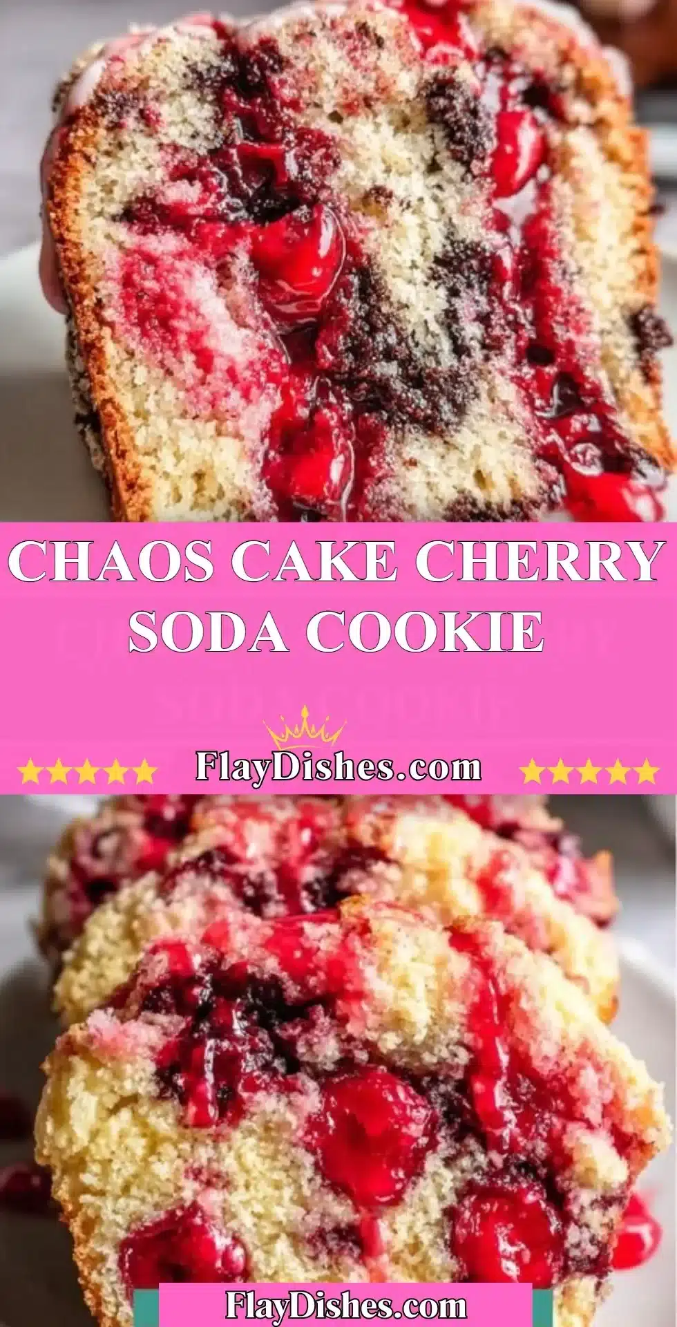 Delicious Chaos Cake Cherry Soda Cookie topped with colorful sprinkles.