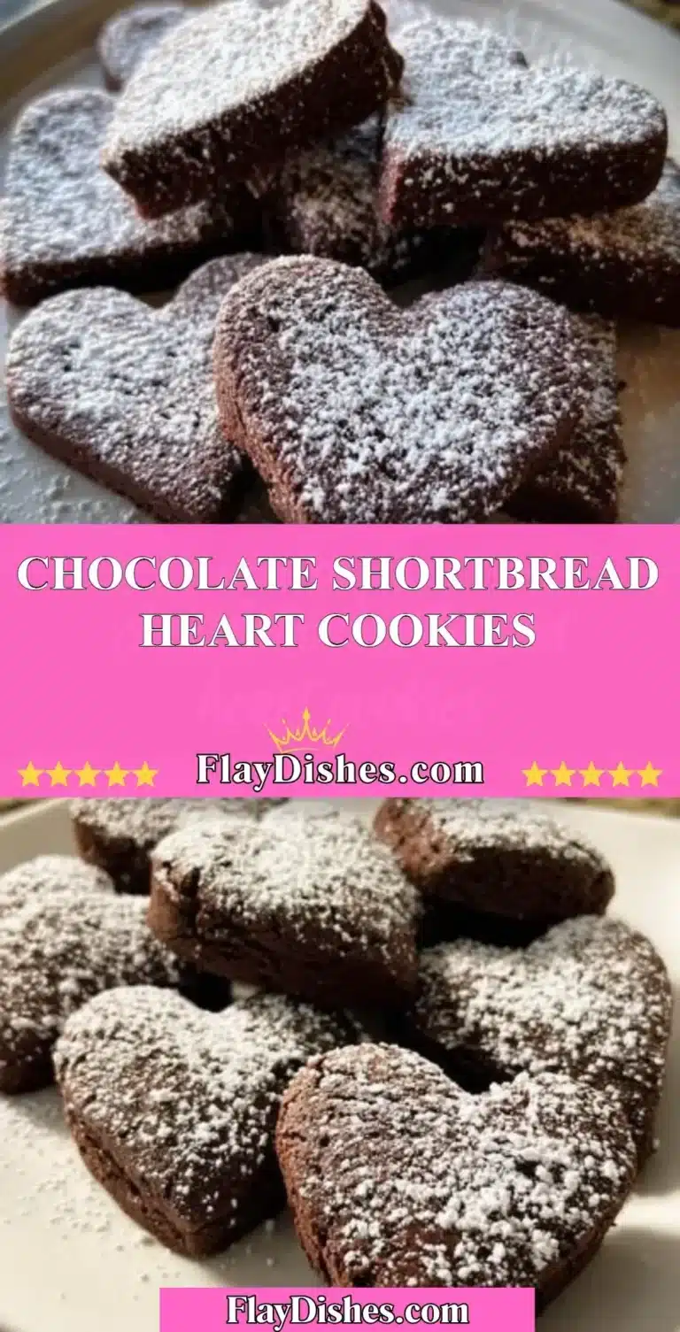 Chocolate shortbread heart cookies arranged on a plate.