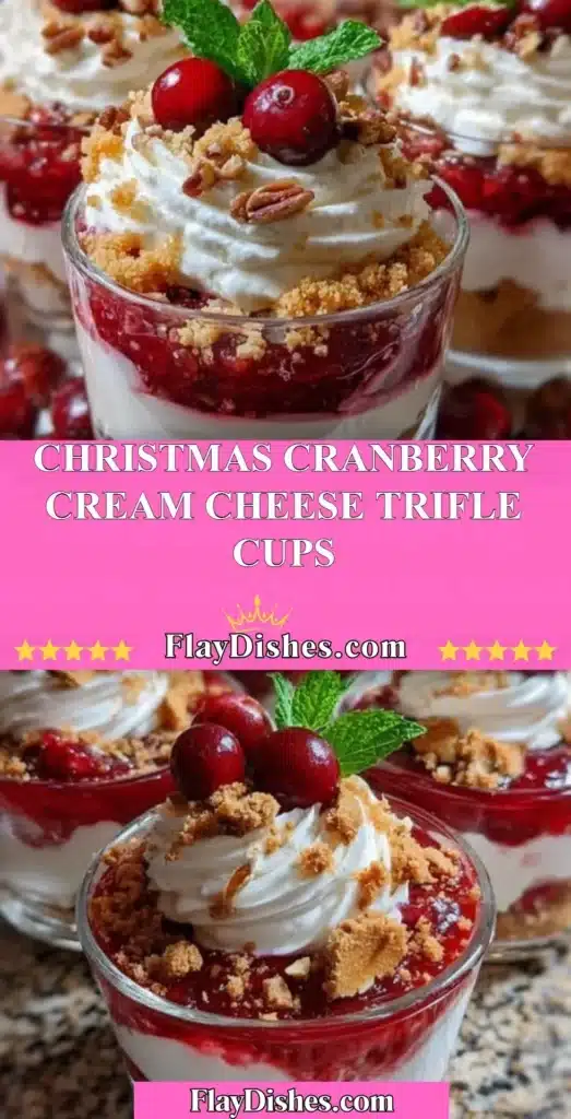 Christmas Cranberry Cream Cheese Trifle Cups dessert