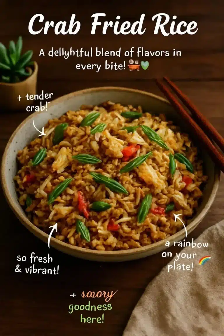 Delicious crab fried rice topped with fresh herbs and spices