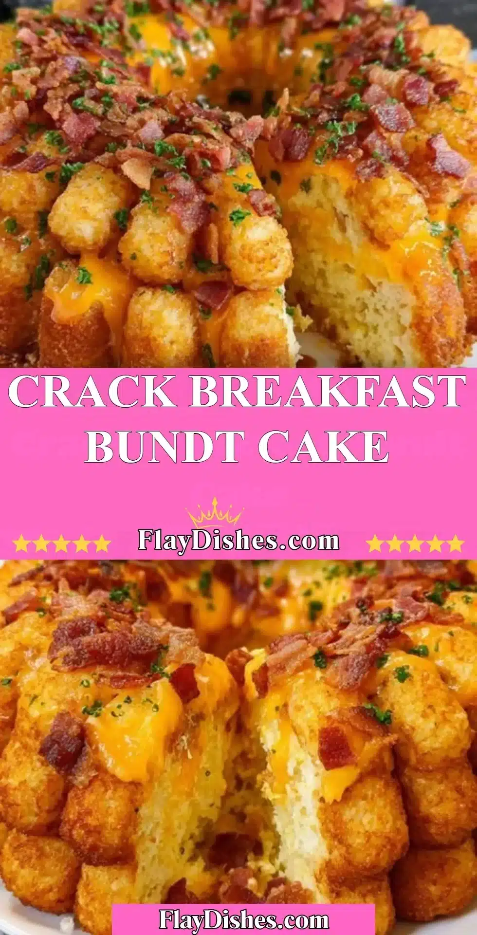 Crack Breakfast Bundt Cake with a golden crust and fluffy inside