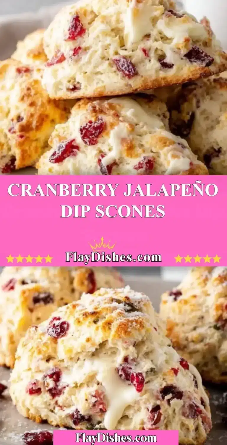 Delicious Cranberry Jalapeño Dip Scones served on a wooden platter.