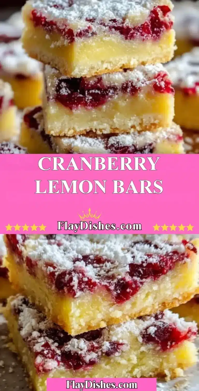 Homemade cranberry lemon bars on a plate with a zest of lemon