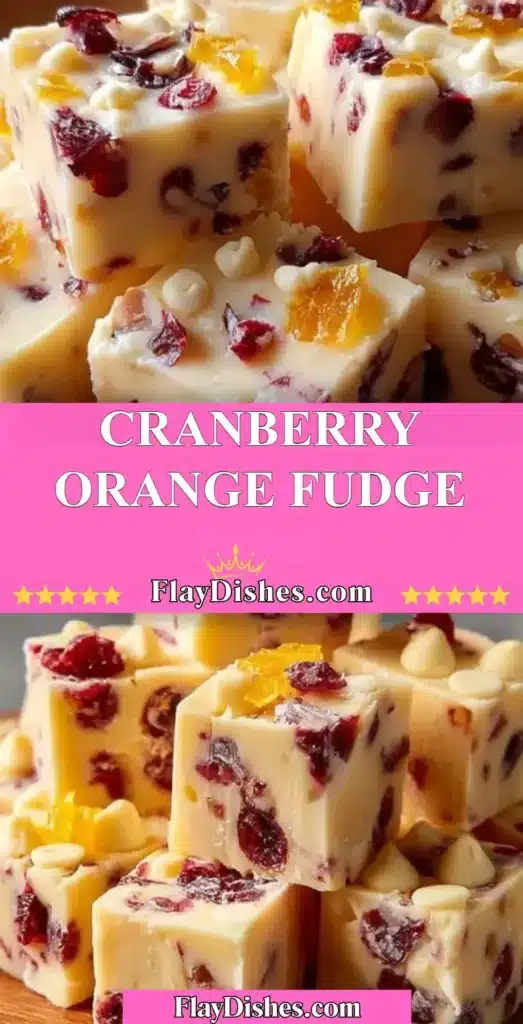 Delicious Cranberry Orange Fudge dessert with festive garnishes