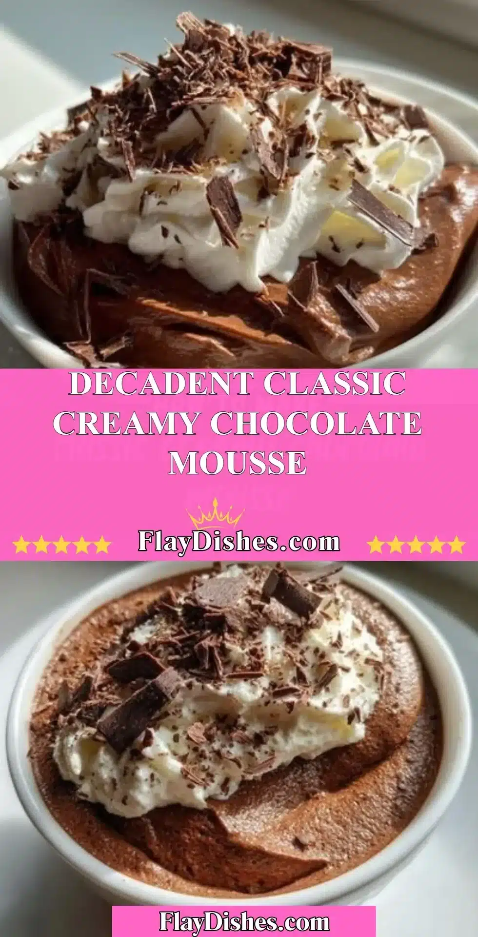 Delicious creamy chocolate mousse dessert in a glass