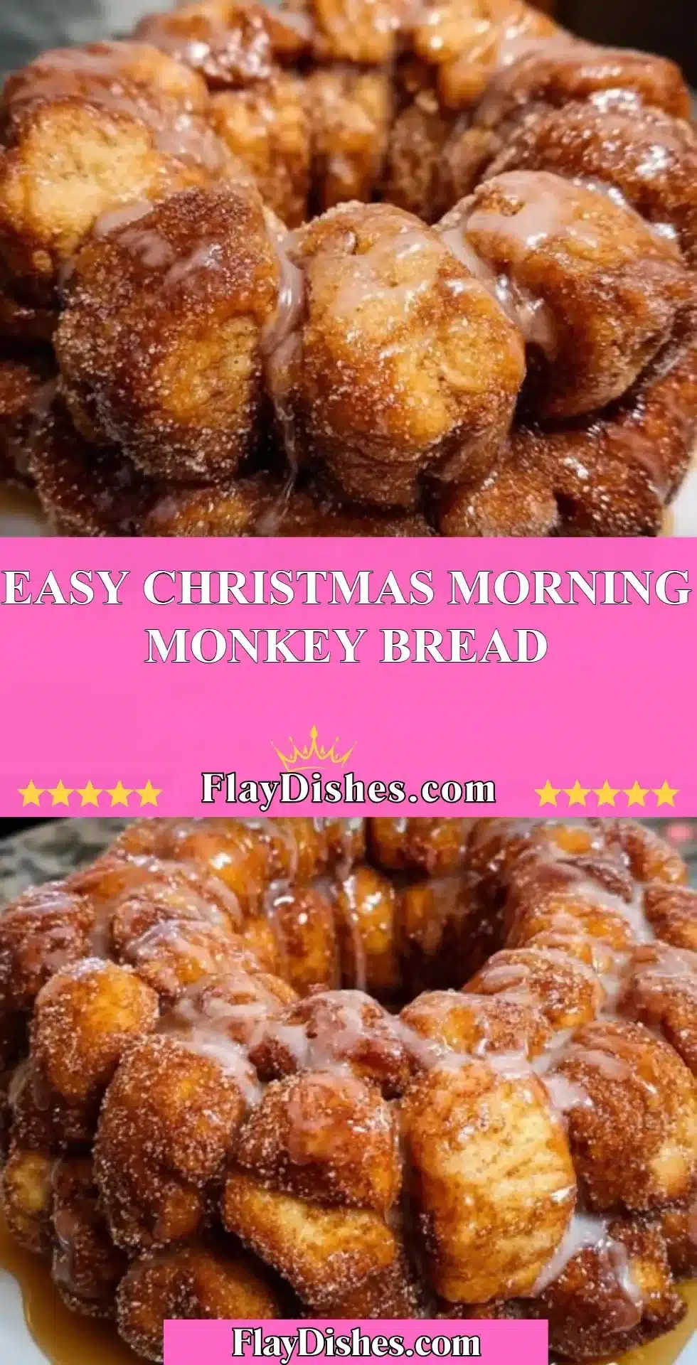 A warm and sticky Christmas Morning Monkey Bread fresh out of the oven.