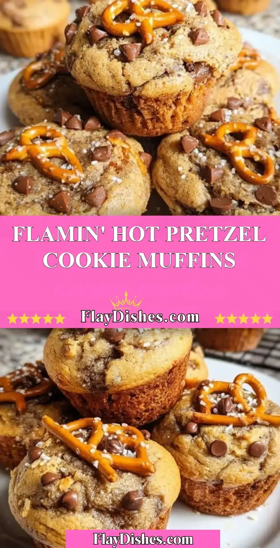 Flamin' Hot Pretzel Cookie Muffins fresh out of the oven