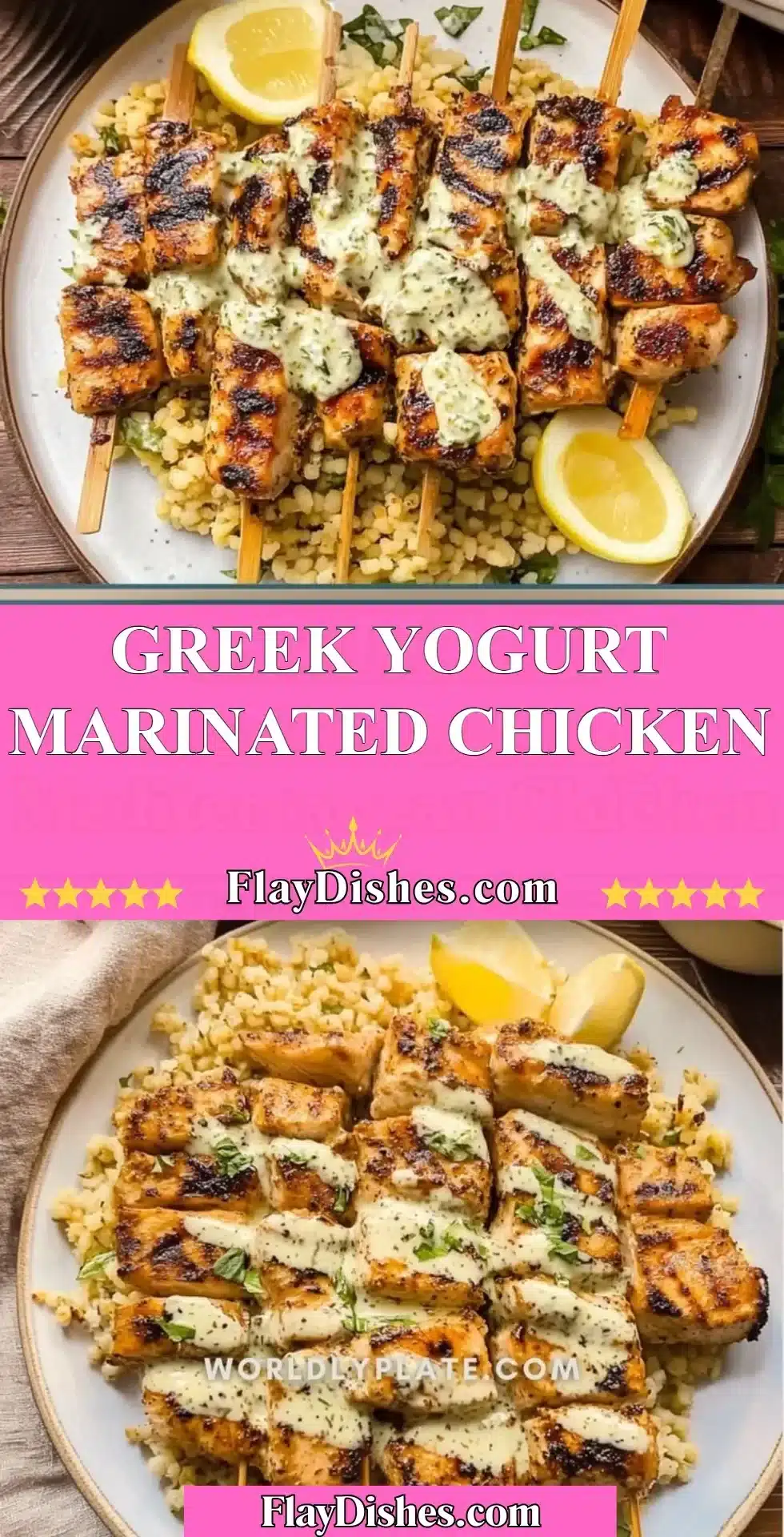Delicious Greek yogurt marinated chicken ready for grilling