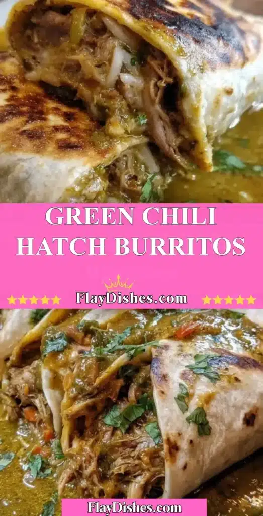 Delicious Green Chili Hatch Burritos filled with savory ingredients